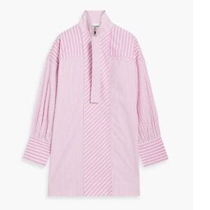 Ganni Striped Wide Placket Shirt